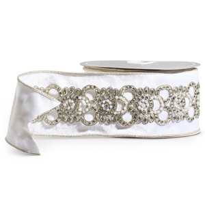 Ivory velvet ribbon with pearl detail