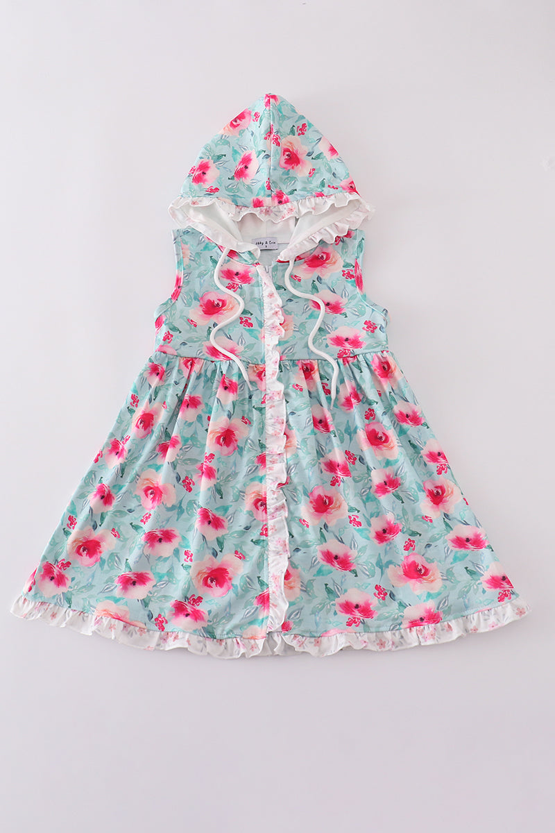 Pink rose floral Swim cover up