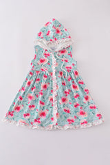 Pink rose floral Swim cover up