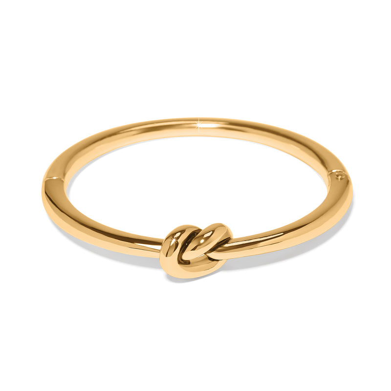 Gold Interlok single knot hinged bangle