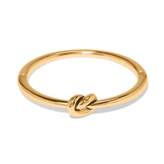 Gold Interlok single knot hinged bangle