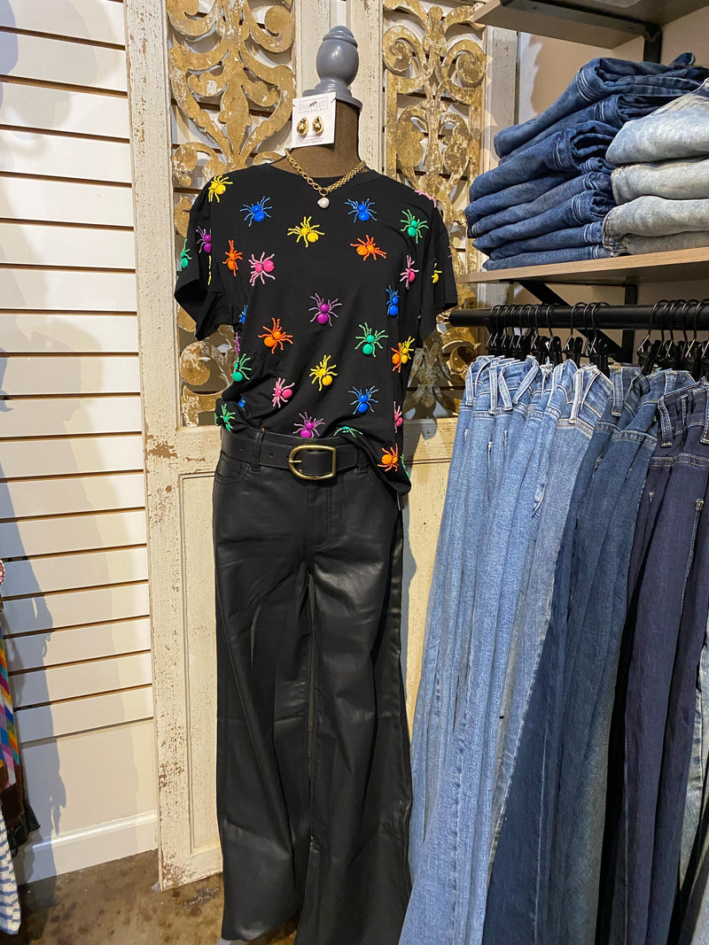 QOS Black Multi Spider Tee
