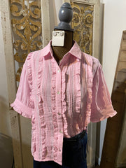 Tuxedo gauze top