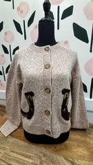 Sweater with horse shoe and horse head