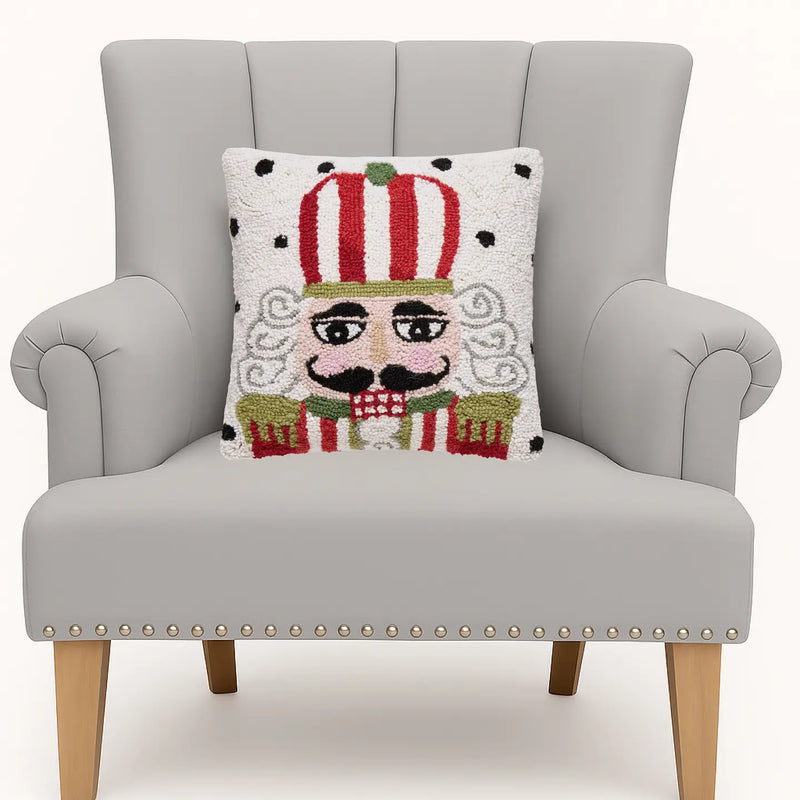 Polka dot Nutcracker hook pillow