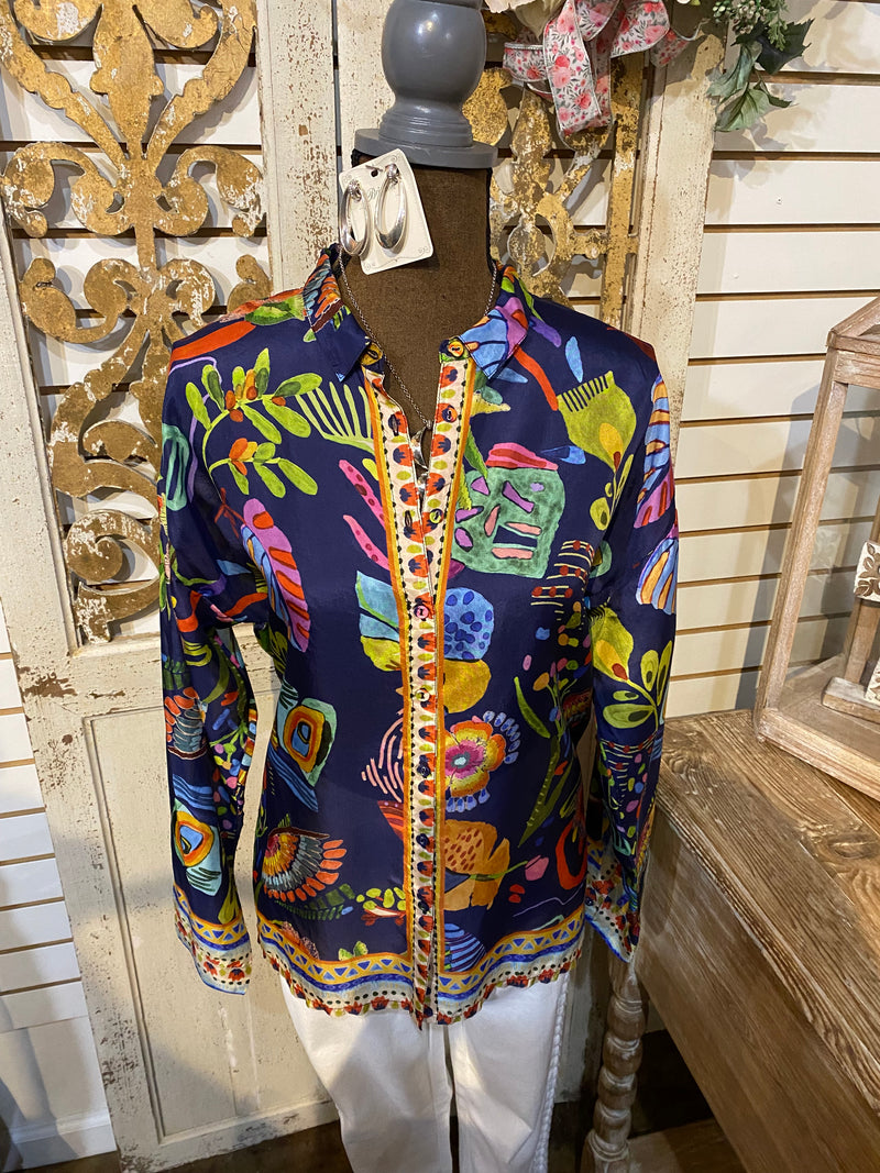 Audrey oversized shirred back top- Farout Scarf