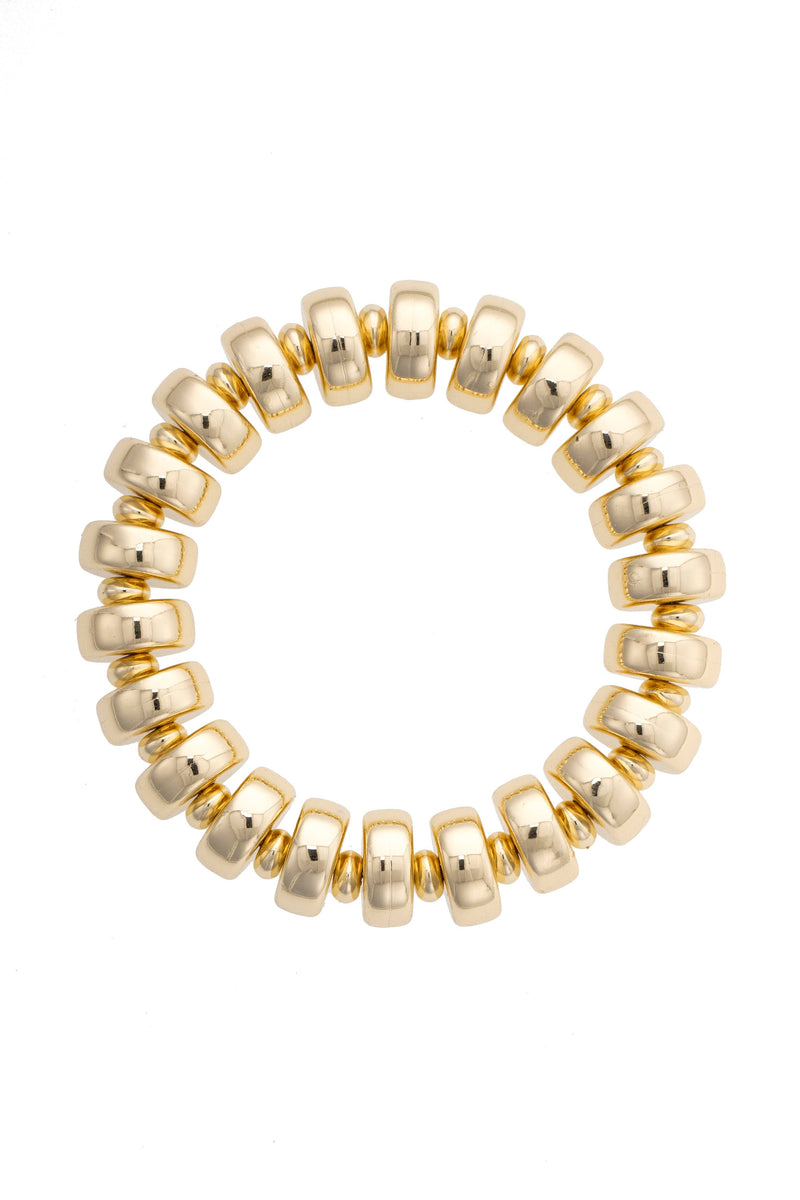 Miranda Coil Stretch Toggle Bracelet in Shiny Gold