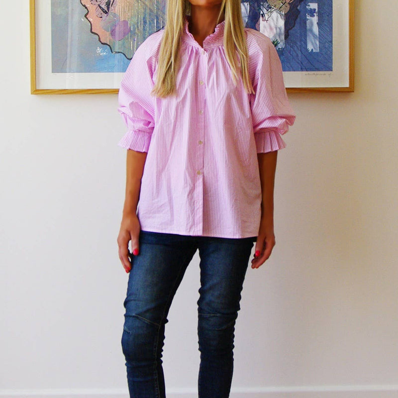 Olive digital print stripe cotton shirt