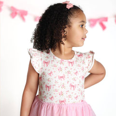 Blush Glitter Bow Clip Set - Hair Accessories For Kids