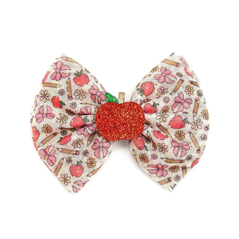 Back to School Cutie Tulle Bow Clip