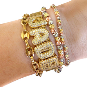 Slider Charm Watch Bracelet: Bow-CZ