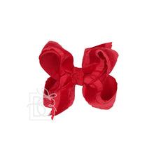 Double Ruffle/ Grosgrain Layered Hair Bow: 4.5" Large