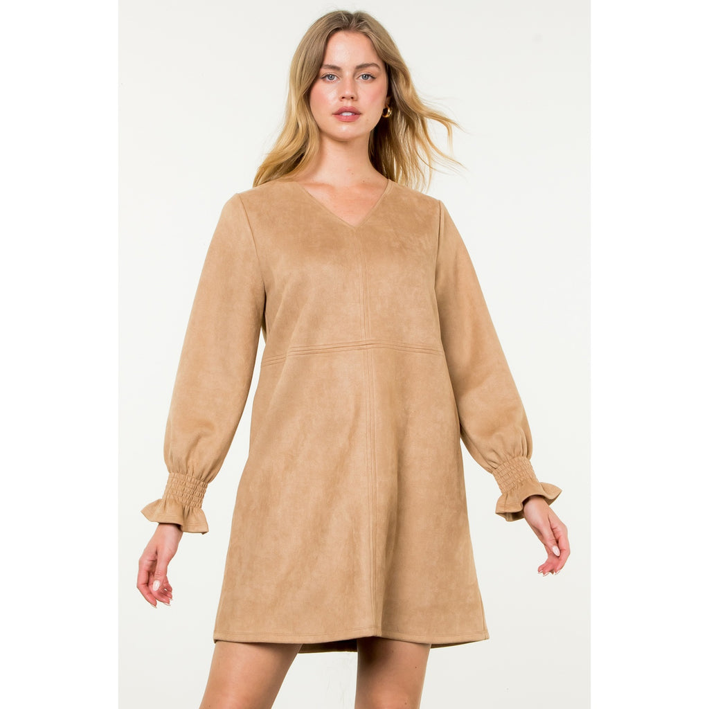 Long sleeve Suede dress Long sleeve Suede dress