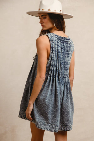 Denim washed romper