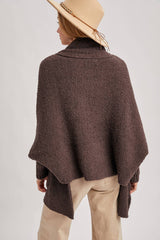 OPEN FRONT BLANKET WRAP BOUCLE KNIT SWEATER CARDIGAN- One Size