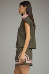 Olive and pink Skort set