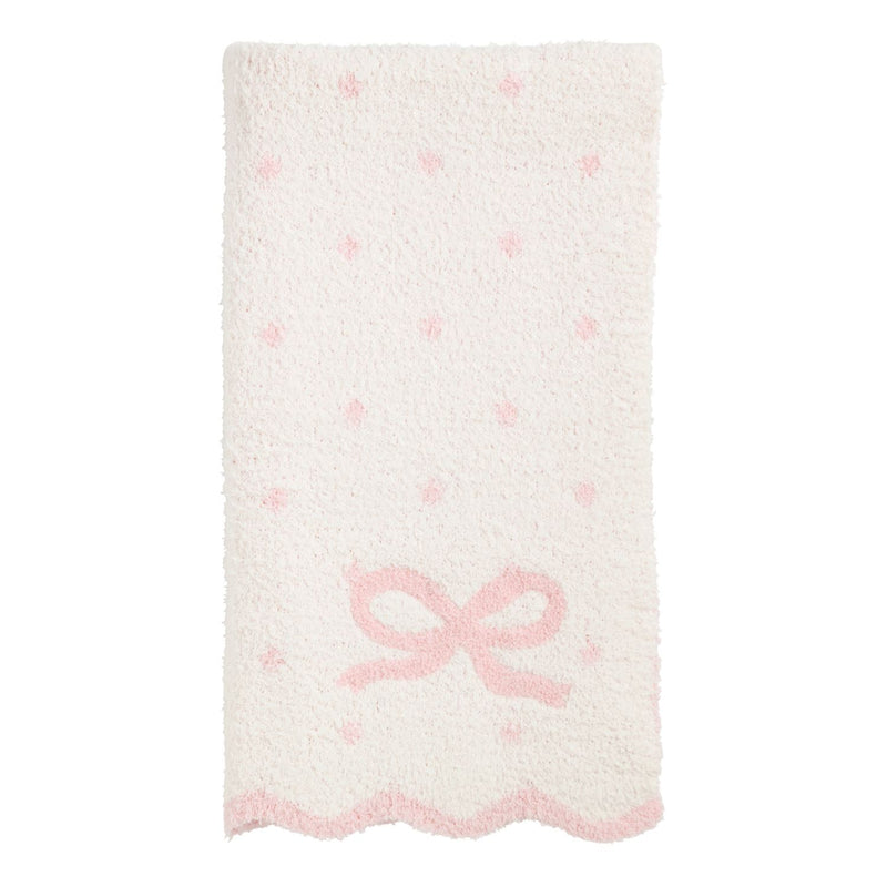 Chenille pink bow blanket