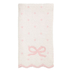 Chenille pink bow blanket