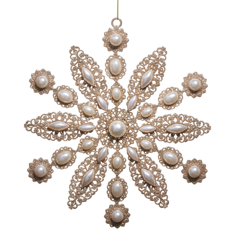 9” glitter pearl ornament