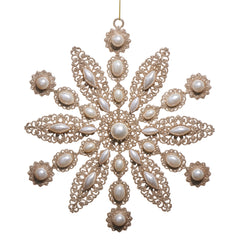 9” glitter pearl ornament
