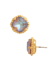 Cushion-Cut Solitaire Stud Earrings - Brown