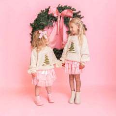 Christmas Tree Tulle Bow Headband - Holiday Hair Accessories