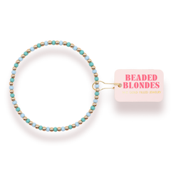 Turquoise and Powder Blue Demi Bracelet: Extended 7.25 inch