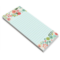 List Pad - Teal and Coral Flowers