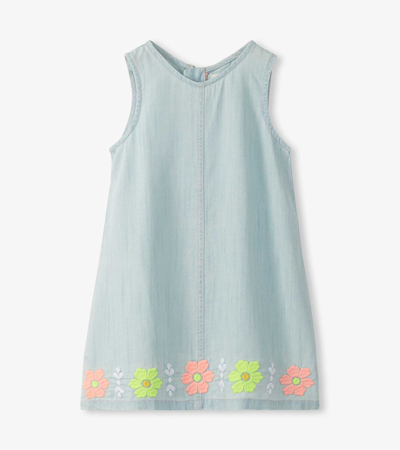 Soft blue Embroidered Pinafore dress