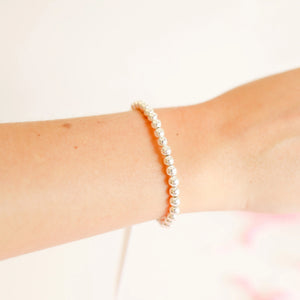 5MM Silver Beaded Bracelet: Standard 6.75 inch