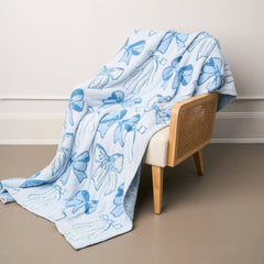 Cozy Dreams Luxe Blanket-Blushing Bows Blue