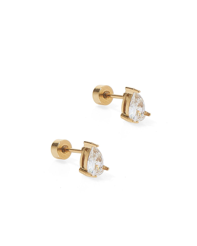 Screwback Stud Earrings - Paige Pear