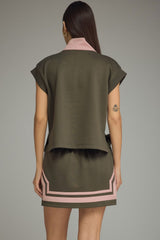 Olive and pink Skort set