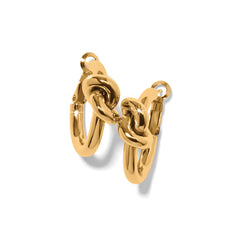 Interlok gold single knot earring