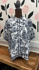 Western shirred yoke blouse-Jaden