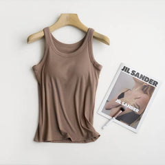 Essential Basic Rib Soft tank top w built in bra