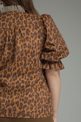 Leopard ruffle top