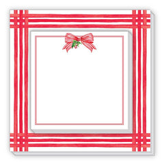 Red Stripe Plaid with Red Bow with HollyNotepad Duo