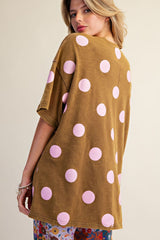 Big polka dot tee with pocket