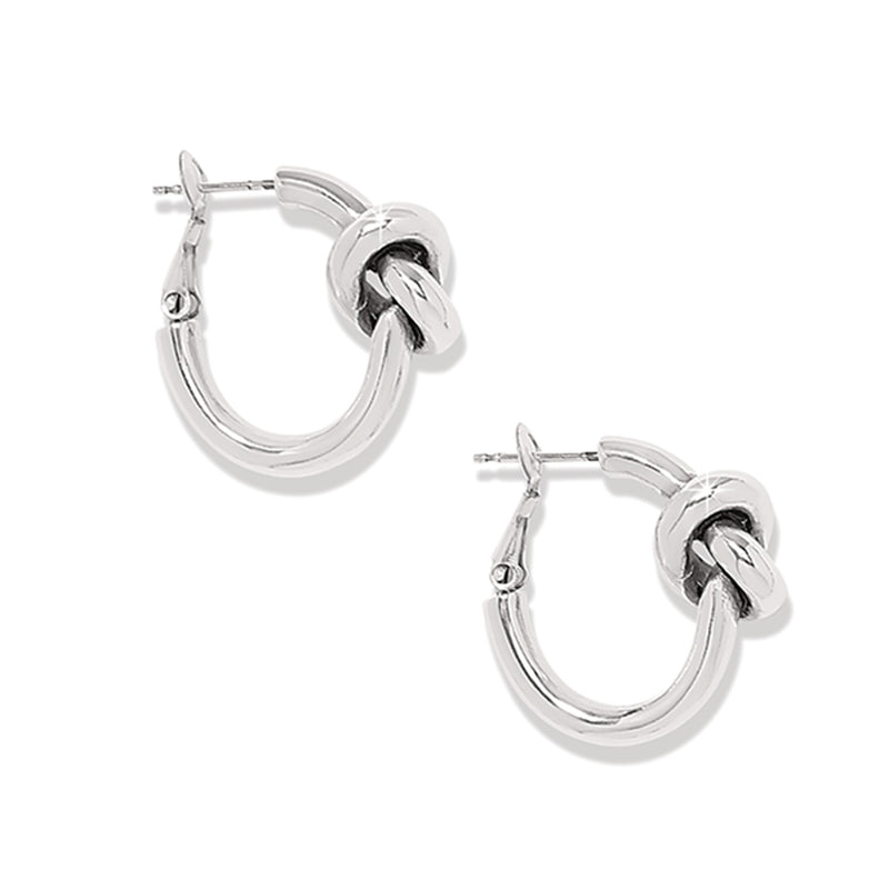 Interlock Single knot Silver hoop