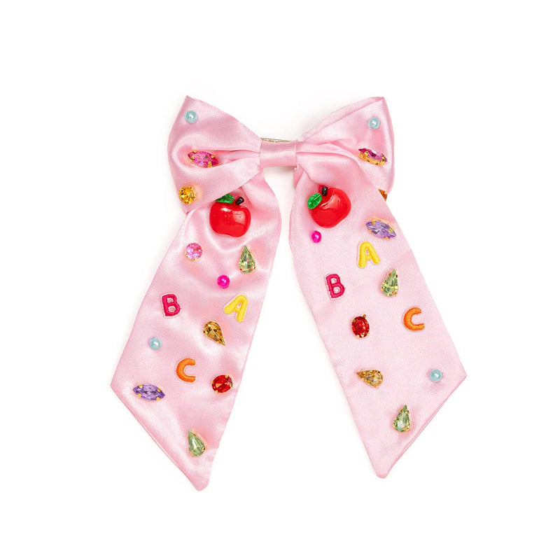 Back To School Cutie Gemstone Hair Bow Clip