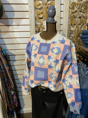 Quilted patchwork sweater