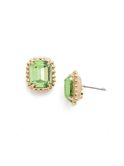 Octavia Scalloped Stud Earrings - Green