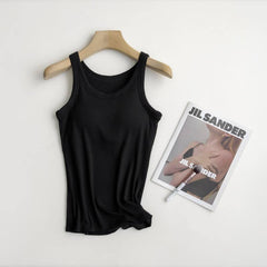 Essential Basic Rib Soft tank top w built in bra