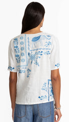 Linen Flutter sleeve blouse- Yadira