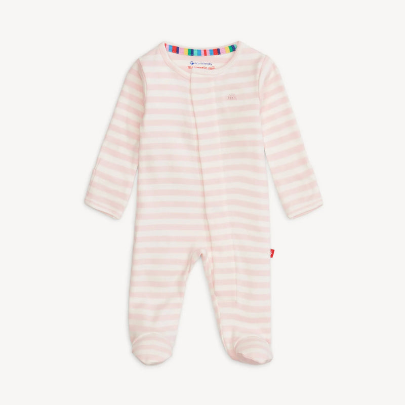 Pink stripe footie
