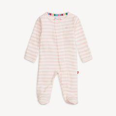 Pink stripe footie