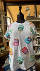 QOS Multi Gingham candy corn tee