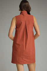 Wide hem rust dress