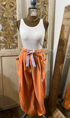 Striped Cotton pant with tie